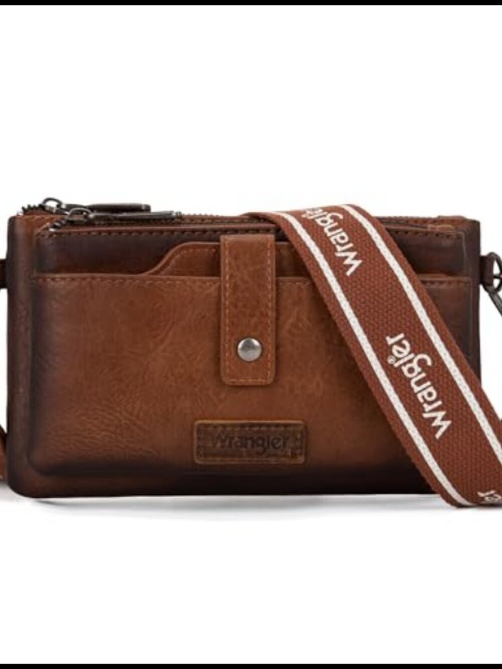 Wrangler Crossbody Wallet Purse Dual Zipper Card Holder Guitar Strap